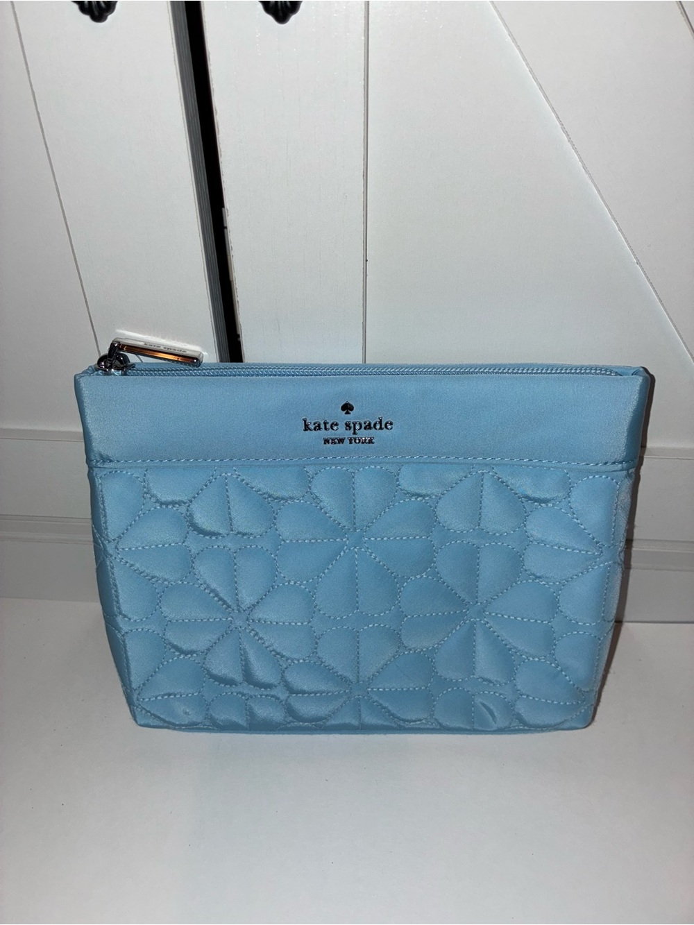 kate spade Light Blue Quilted Cosmetic Pouch